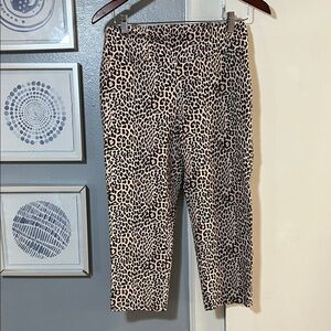 Zac & Rachel Women’s Leopard Print Cropped Pull On Pants Size 10